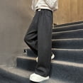 thumbnail image 5 of EnJoCho Childrens Straight Wide Leg Pants Girls Older Junior High School Students Casual Sweatpants Trousers Elastic Waist Comfort Trendy Everyday, 5 of 7