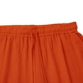 thumbnail image 5 of Audhol Cotton Linen Shorts for Women, Womens Casual Solid Side Pockets Pants Shorts Elastic Waist Pockets Daily Mid Long Shorts High Waisted Linen Shorts Women orange L, 5 of 7