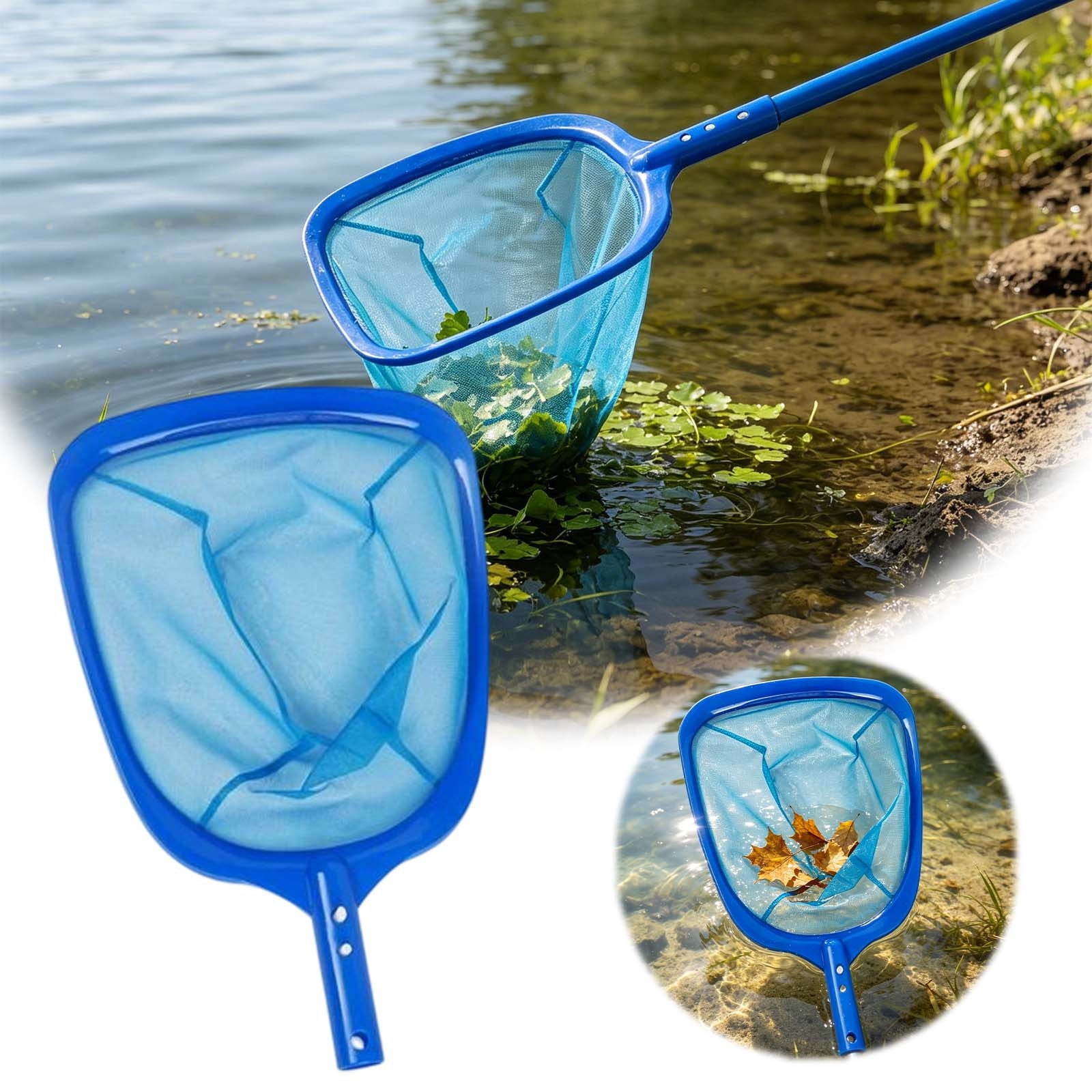 Deep Net Swimming Pool Cleaning Accessories 13.77 Inch Telescopic Rod Net for Above Ground Pool Deep Water Leaf Net for Ponds Spas and Bathtubs Single Network Pools and Spas