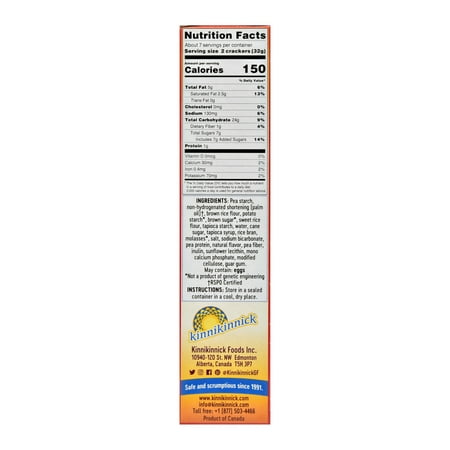 Kinnikinnick S'moreables Graham Style Crackers - Case of 6/8 oz