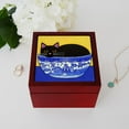 thumbnail image 4 of CafePress - Black CAT In Blue Willow Bowl - Keepsake Box, Finished Hardwood Jewelry Box, Velvet Lined Memento Box, 4 of 5