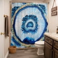 thumbnail image 5 of Xipuska Blue Abstract Marble Shower Curtain - Water Repellent Fabric Shower Curtains Washable, Modern Abstract Art Decorative Polyester Cloth Bathroom Curtains Modern Bath Decor 72"x72", 5 of 6