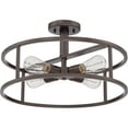 thumbnail image 2 of Quoizel NHR1718WT New Harbor 4-LT Semi-Flush Mount in Western Bronze, 2 of 4
