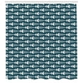 thumbnail image 3 of Ambesonne Animal Shower Curtain, Fish Bone Skeleton Spine, 69"Wx70"L, Petrol Blue White, 3 of 3