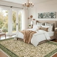 thumbnail image 5 of HIWEAVER Pink/Green 5' x 7' Distressed Floral Vintage Area Rug for Living Room Washable Non Slip Indoor Carpet for Bedroom Decor Low Pile Farmhouse Floor Cover, 5 of 6