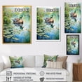 thumbnail image 4 of Designart "Reflections Duck Pond Serenity IV" Animals Framed Wall Art - Traditional Green Duck Entryway Framed Wall Art Print, 4 of 6