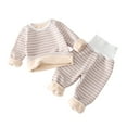 thumbnail image 2 of Esaierr Toddler Newborn Thermal Underwear Set Cotton Fleece Thermal Top& Pants Sassy Long Sleeve Base Layer, 2 of 7