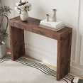 thumbnail image 2 of Lisonu 50" Walnut Bar Table with 2 Drawers, Modern Wood Grain Pub Dining Table for Kitchen & Living Room, Narrow High Top Breakfast Counter, Natural Finish, 2 of 26