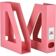 thumbnail image 4 of Acrimet Magazine File Holder – Vertical Rack for Documents, Folders and Mail, Durable Plastic Desk Organizer for Office & Home, Solid Pink (2 Pack), 4 of 9