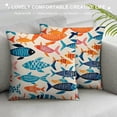 thumbnail image 3 of Pratyus Colorful Fish Pattern Modern Farmhouse Rustic Decorative Couch Pillow Cases with Zipper Home Decor Throw Pillow Cover 1PC 22x22in, 3 of 5