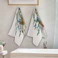 thumbnail image 3 of Vintage Easter Egg Hand Towels 2 PCS, Spring Blue Flower Kitchen Towel Ultra Soft and Highly Absorbent,Decorative Fingertip Face Towel for Bathroom Hotel, 28.3"x14.4", 3 of 4