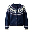 thumbnail image 5 of GILIGEGE Womens Fair Isle Sweater Button Up Long Sleeve Cardigans Crew Neck Open Front Knit Vintage Chunky Sweater Coats Retro Casual Fall Knit Jacket Soft Winter Outwear Dark Blue XL, 5 of 5