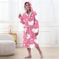 thumbnail image 4 of RXMEKW Velvet Hooded Bathrobe For Girls Long Sleeve Sleepwear Pajama Set With Button Closure, 4 of 7