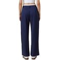 thumbnail image 3 of Striped Pants for Women High Waisted Wide Leg Casual Work Long Pants S Navy Blue, 3 of 6