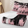 thumbnail image 4 of Erosebridal Pink Brush Stroke Twin Quilt Set for Girls, Old Fashion Texture Print Twin Coverlet Set, 2-Piece, 4 of 7
