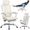 Straight double mesh beige mesh | white frame + ergonomic lumbar pillow, variant on Ergonomic Mesh Office Chair with Retractable Footrest Executive High Back Computer Desk Chair with Adjustable Headrest & Lumbar Support for Home Office or Bedroom