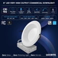 thumbnail image 5 of LUXRITE 8 Inch LED Recessed Light J-Box 5CCT 50/65/80W Dimmable 5000/6500/8000LM Wet Rated 4 Pack, 5 of 7