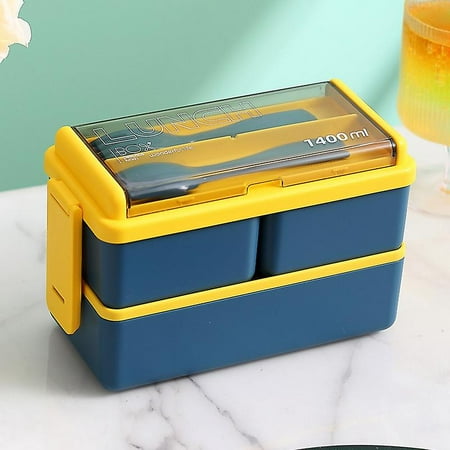 Bento Box Japanese Style Plastic Lunch School Work Microwaveable Double ...