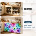 thumbnail image 3 of Abstract Tie-dye Sink Skirt for Bathroom, Self-Adhesive Under Sink Curtain, Modern Colorful Geometric Gradient Hide Pipes & Storage Fabric Cabinet Skirt Cover for Kitchen Laundry 32"x55", 3 of 8