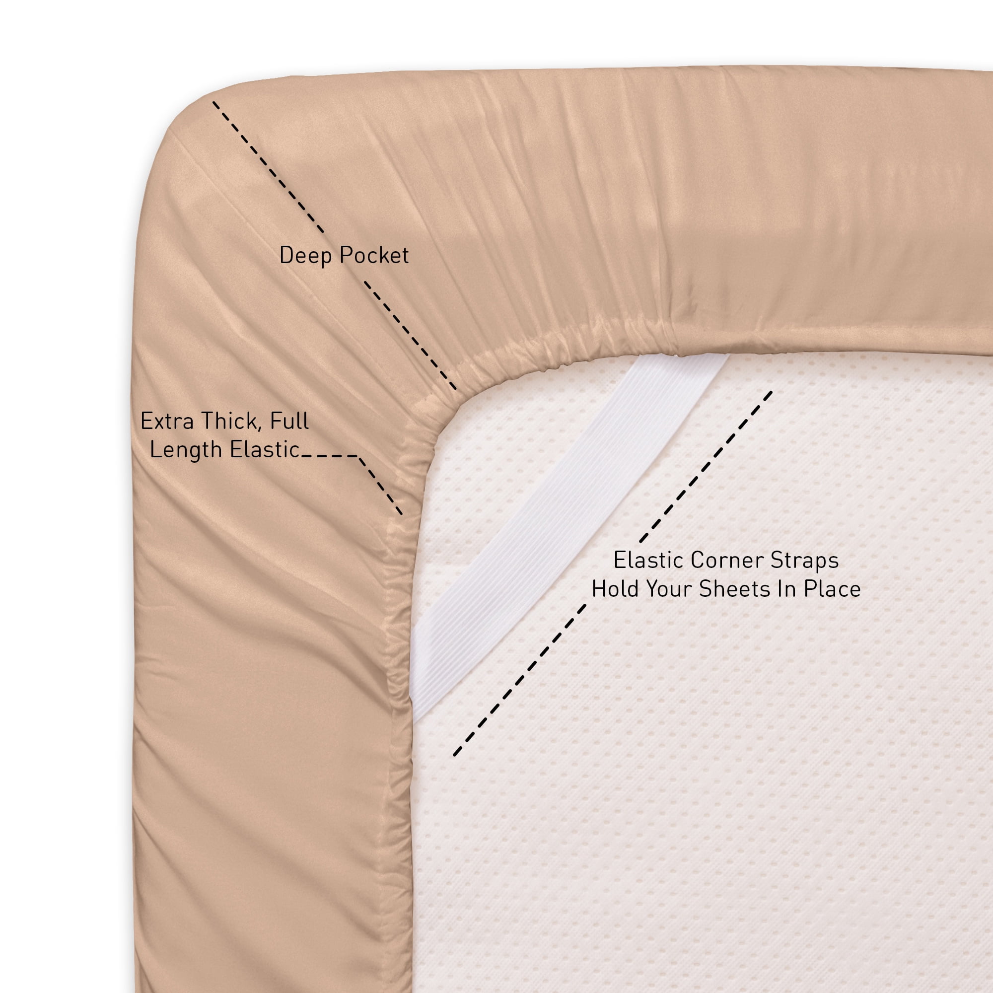 Sweet Home Collection 1800 Series Bed Sheets - Extra Soft Microfiber Deep Pocket Sheet Set - Taupe, Twin XL