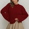 thumbnail image 2 of Womens Sweaters Fall Sweaters for Women Women's Oversized Knit Sweater Long Sleeve Casual Round Neck Pullover Soft Comfortable Loose Fit Tops Winter Fall Fashion, 2 of 4