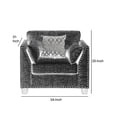 thumbnail image 5 of Transitional Style Wood and Linen Chair with 3 Pillows in Gray, 5 of 5