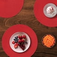 thumbnail image 5 of Round Braided Placemats Set of 6 Table Mats for Dining Tables Woven Washable Non-Slip Place mats 15 inch for Fall Decor(Orange,6pcs), 5 of 6