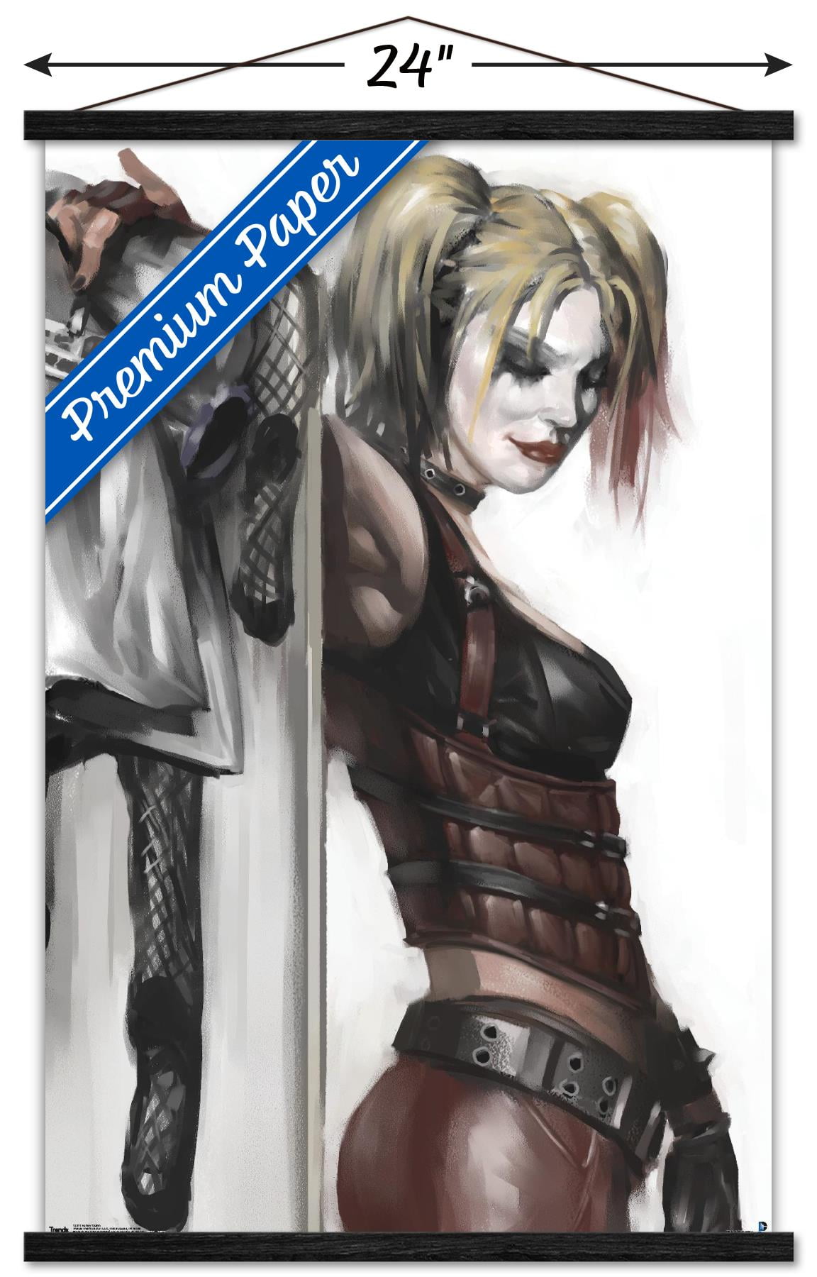 DC Comics - Harley Quinn Wall Poster with Wooden Magnetic Frame, 22.375" x 34"
