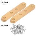 thumbnail image 4 of Paquete de 10 Soportes Planos Rectos, 3.74 x 0.71 Pulgadas Soporte de Reparación para Muebles de Madera/ Soporte de Caja de PC de Madera, Soporte de Muebles de Placa [Dorado], 4 of 6