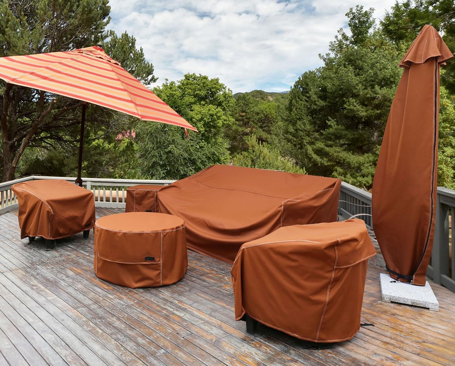 Outdoor BBQ Grill Cover 60 Inch 3-4 Burner Waterproof Heavy Duty Patio Barbecue Cover for Weber, Char-Broil, Brinkmann, Jenn Air, Nexgrill Grills and More, Brown