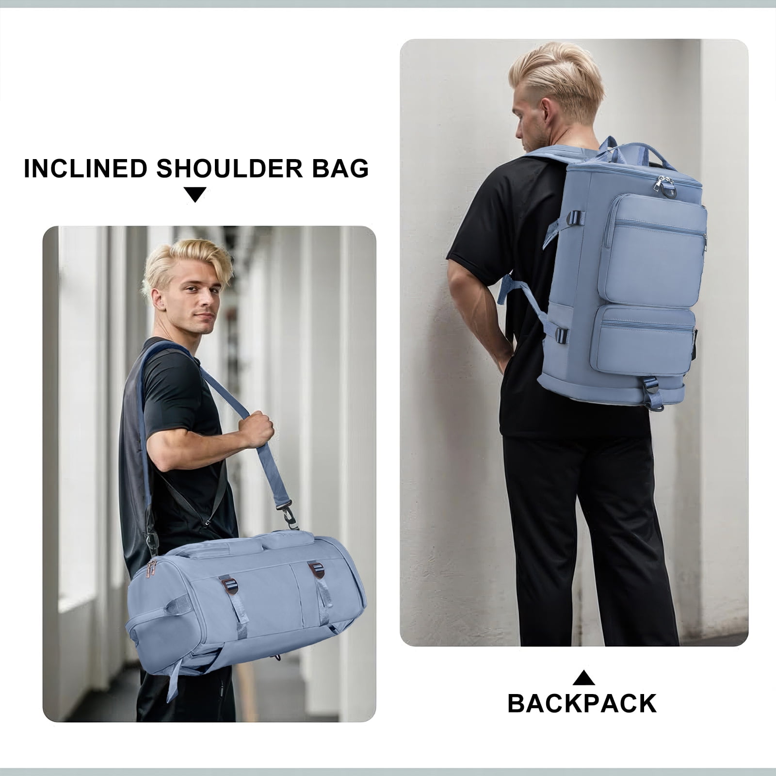 Gynky Duffle Bag Gym Bags Waterproof Sports Duffel Bags Travel Weekender Bag for Men Women Overnight Bag with Shoes Compartment