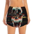 thumbnail image 2 of Goofa Glitch Screaming Skull Printed Women 2 in 1 Running Shorts,Quick Dry Athletic Workout Shorts,High Waisted Athletic Shorts with Liner Pockets-XX-Large, 2 of 9