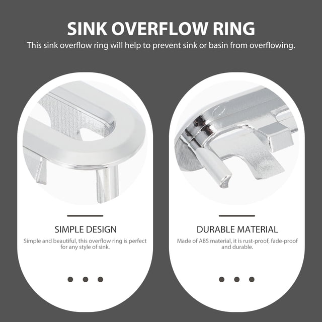 KALLORY 10Ud Cubierta Oval Para Desbordamiento En Lavabo Material Plástico Anticorrosivo