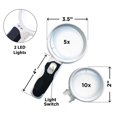 thumbnail image 4 of Juego de lupa con iluminación LED La mejor lupa con luces para personas mayores, degeneración macular, lectura y aficionados (2 lentes (10X + 5X)) Ormromra FLD-2365, 4 of 6