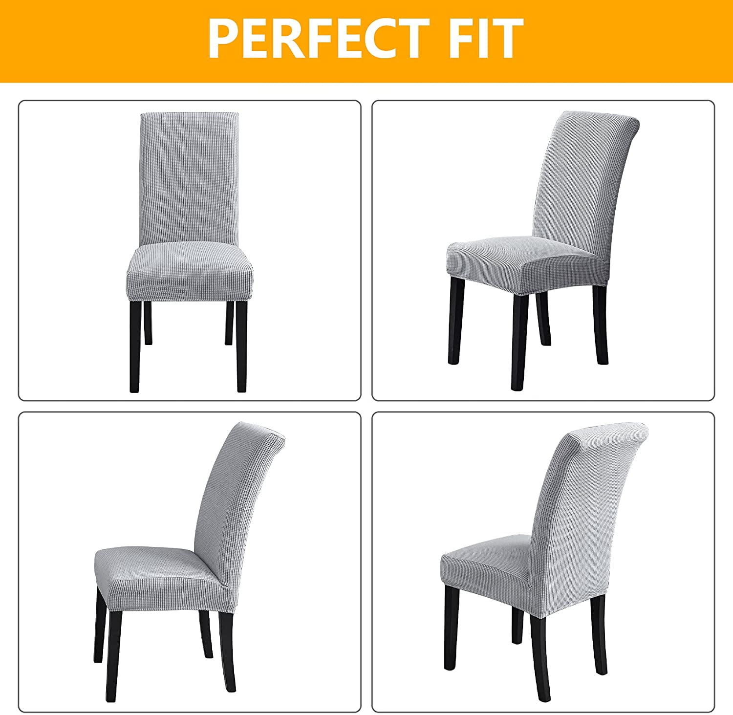 Stretch Removable Washable Dining Room Chair Covers Seat Protector Dining Chair Slipcovers for Dining Room Hotel 6Pack or 2/4/8Pack Chair Covers for Dining Room