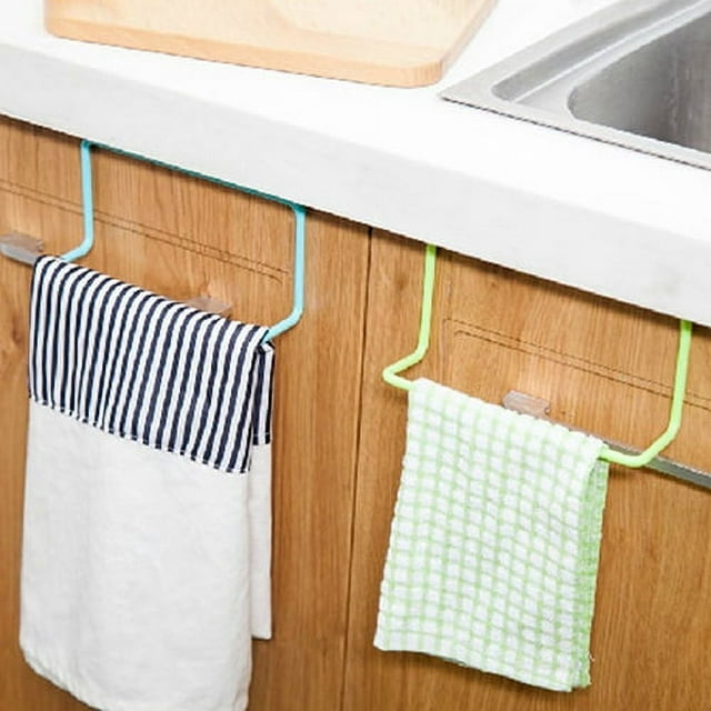 Hariumiu - Toallero de cocina (1/2 pieza), organizador para colgar toallas, para cocina, baño, armario, colgador de plástico para colgar paños de cocina, antihuellas