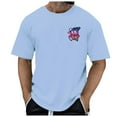 thumbnail image 5 of FINALGANG Mens Short Sleeve Crewneck TShirts With Fashion Casual Sunset Graphic Print Casual Loose Fit Streetwear Tees For Summer Daily Wear Blue M, 5 of 7