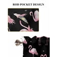 thumbnail image 6 of Pink Flamingo Living Room Curtains 2 Panel, Summer Tropical Animals Black Cafe Window Treatment, Farmhouse Bedroom Bathroom Kitchen Curtains Drapes 104"x54", 6 of 6