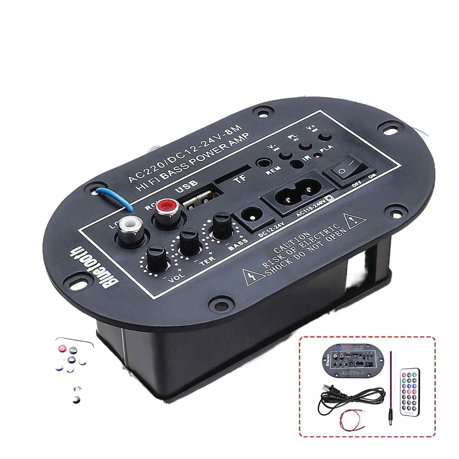 High Power Enthusiast Digital Amplificador 8 Inch Bluetooth Stereo Amplifier Car Audio Adjustable Subwoofer Audio Processor