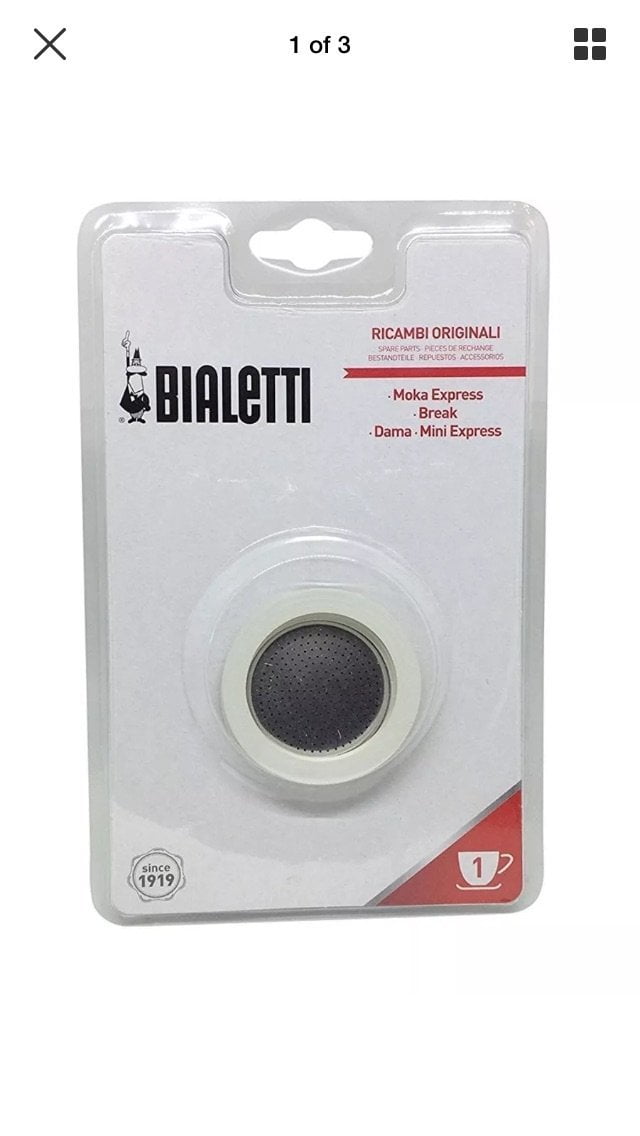Bialetti Stovetop Moka Coffee Maker Replacement Gaskets and Filter 1, 3