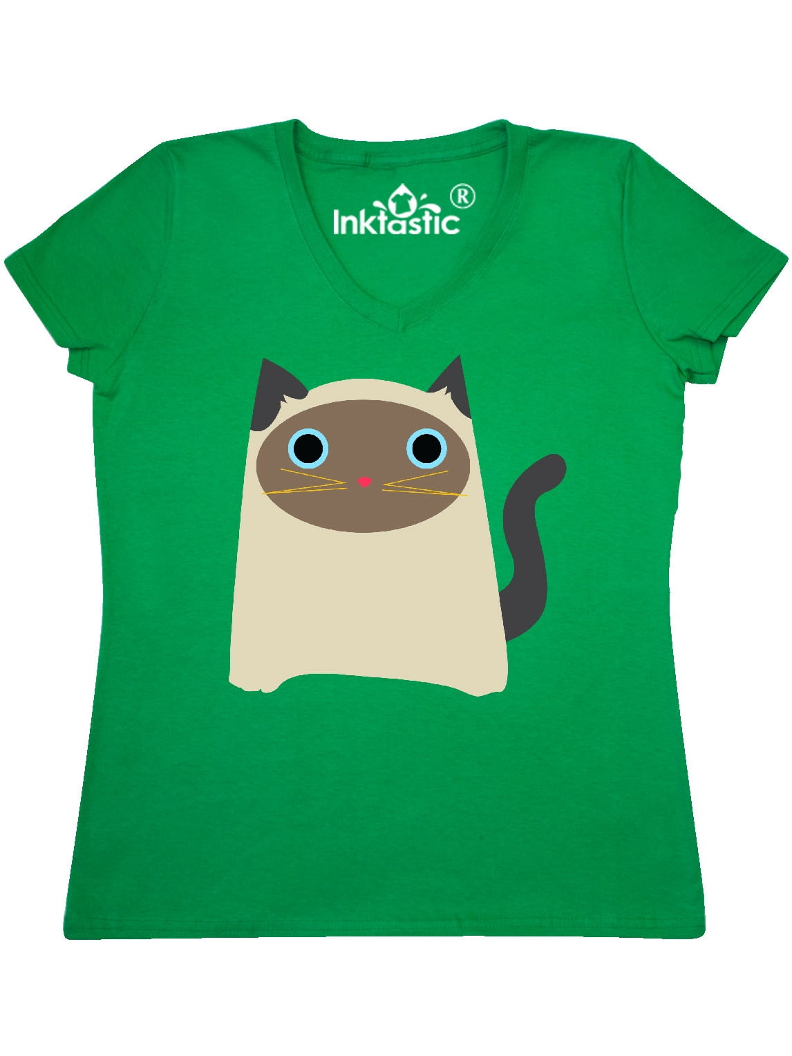 Inktastic Wide Eyed Cat Women's VNeck TShirt