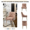 thumbnail image 4 of SEYNAR Modern Velvet Dining Chairs Set of 2, Tufted Back Accent Chair for Living Room,Pink, 4 of 6