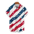 thumbnail image 3 of Jinhomg Mens Stars And Stripes Shirt Big And Tall Short Sleeve Button Down Shirts Casual Comfy American Flag Print Beach Tops Summer Vacation Outfit White XXXXL, 3 of 7