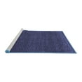 thumbnail image 2 of Ahgly Company Machine Washable Indoor Square Abstract Blue Modern Area Rugs, 5' Square, 2 of 4