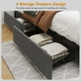 thumbnail image 4 of Danolapsi Platform Bed Frame,Fabric Upholstered with 4 Storage Drawers,Upholstered Platform Bed Frame,Mattress Foundation,No Box Spring Needed,Wooden Slats Support,Noise Free,Easy Assembly, 4 of 7