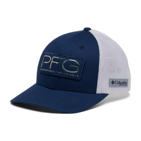 Gorra Columbia PFG con ganchos de malla, color carbono/plata, L, XL