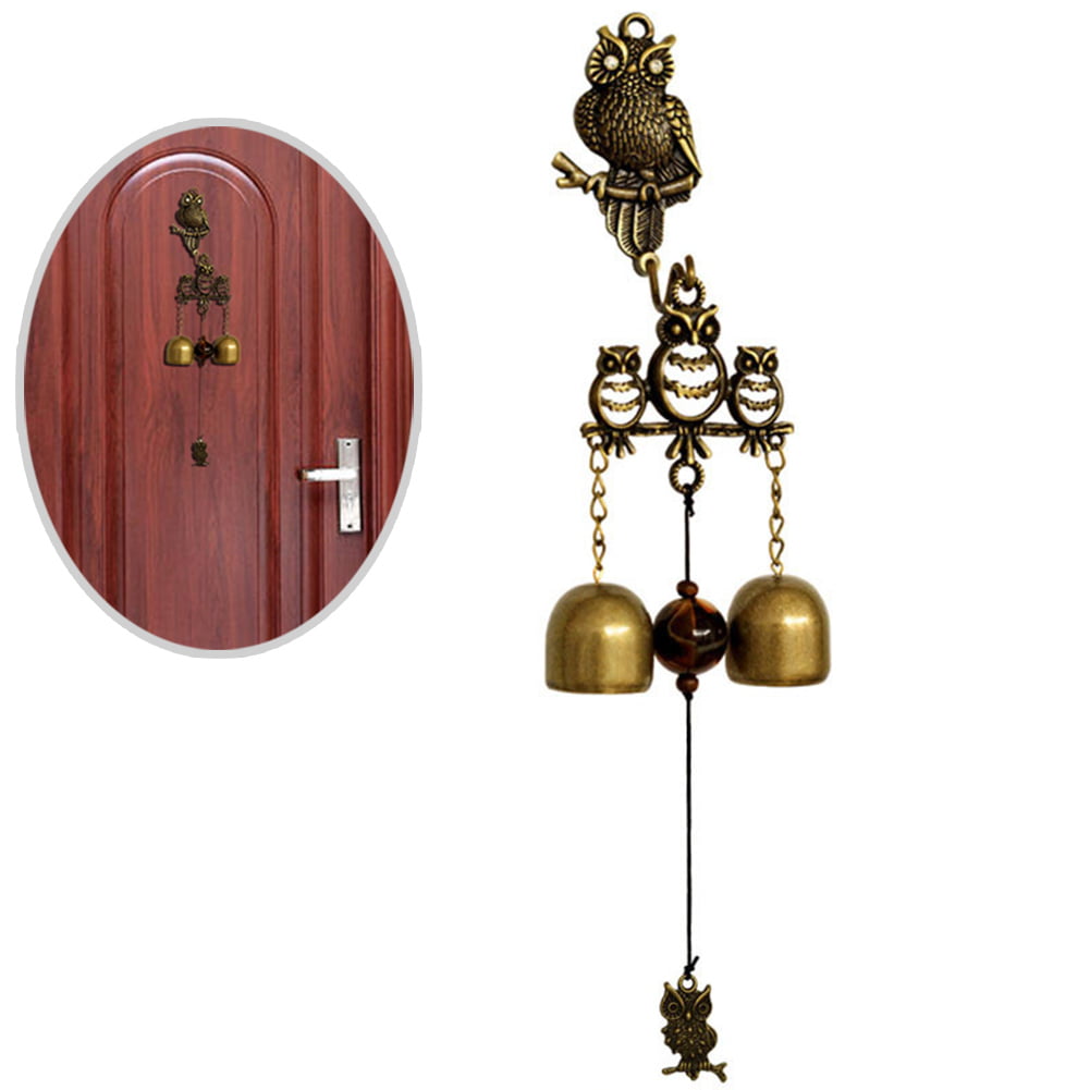 Details about   HIGH QUALITY OWL CASTING DOOR BELL L size 3P_ CASTING WIND CHIMES_HANGING BELL 