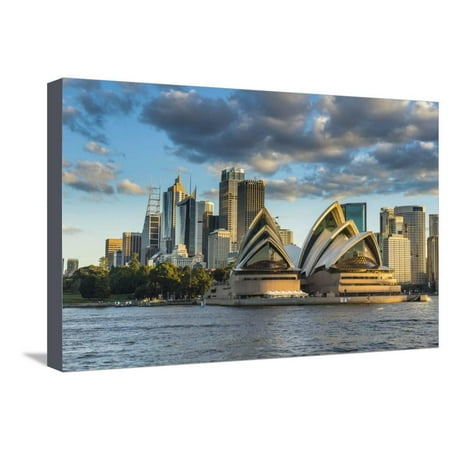 The Sydney Opera House, UNESCO World Heritage Site, and skyline of Sydney at sunset, New South Wale Stretched Canvas Print Wall Art By Michael (Best Opera Houses In The World)