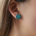 thumbnail image 3 of Trayknick 1 Pair Ear Stud Decorative Colorful Stainless Round Shaped Rhinestone Ear Stud for Gift Rose Red, 3 of 13