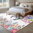 thumbnail image 4 of 5'x8' Area Rugs, Watercolor Flowers Indoor Outdoor Area Rug for Living Room Bedroom, Spring Hummingbird Butterflly Floral Washable Bathroom Rugs Kitchen Floor Carpet Mats Home Decor Aesthetic, 4 of 8